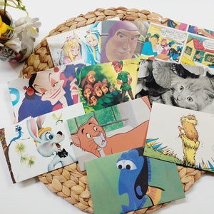 10 handmade envelopes, Mixed vintage book illustrations