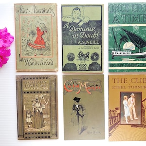 Set van 6 vintage boekomslagen, leeg voor junkjournaling, boekbinden, doe-het-zelftijdschriften, inlijsten