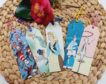 Conjunto de 5 marcapáginas con ilustraciones vintage variadas