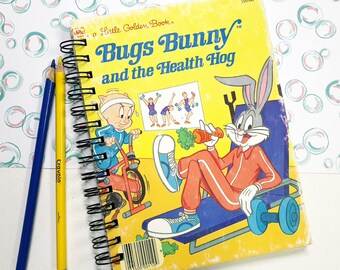 Bugs Bunny y el cerdo de la salud, Pequeño libro de oro reciclado, diario, cuaderno