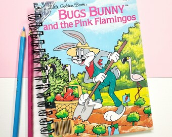 Bugs Bunny y los flamencos rosados, Pequeño libro de oro reciclado, diario, cuaderno