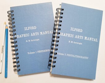 2 Manuales de Artes Gráficas, diarios de libros reciclados, cuadernos de espiral