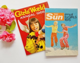 Set of 2 retro large hardcovers, empty for junk bookbinding, DIY journals, framing
