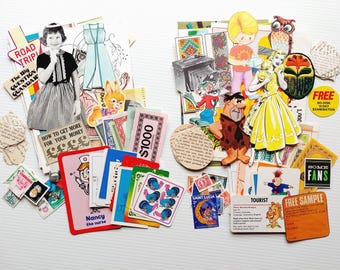 Paquete de 90 piezas de Junk Journal, temática mixta, para álbumes de recortes y manualidades.