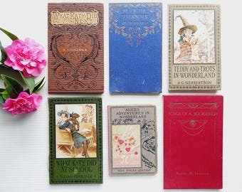 Set of 6 vintage book covers, empty for junk bookbinding, DIY journals, framing