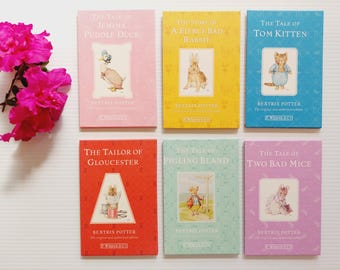 Set of 6 Beatrix Potter hardcovers, empty for junk bookbinding, DIY journals, framing