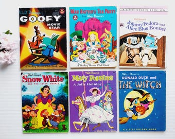 Set of 6 little golden book covers, empty for junk bookbinding, DIY journals, framing
