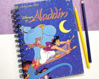 Aladdin, 1996, Pequeño libro de oro reciclado, diario, cuaderno