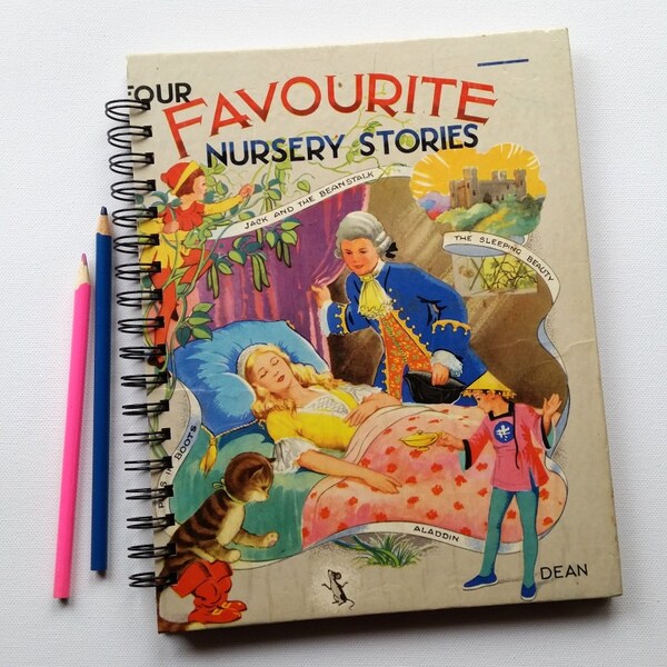 Recycled Book Journal & Notebook, Favourite Nursery Stories