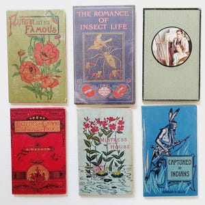 Set van 6 vintage boekomslagen, leeg voor junk-boekbinden, doe-het-zelfdagboeken, inlijsten