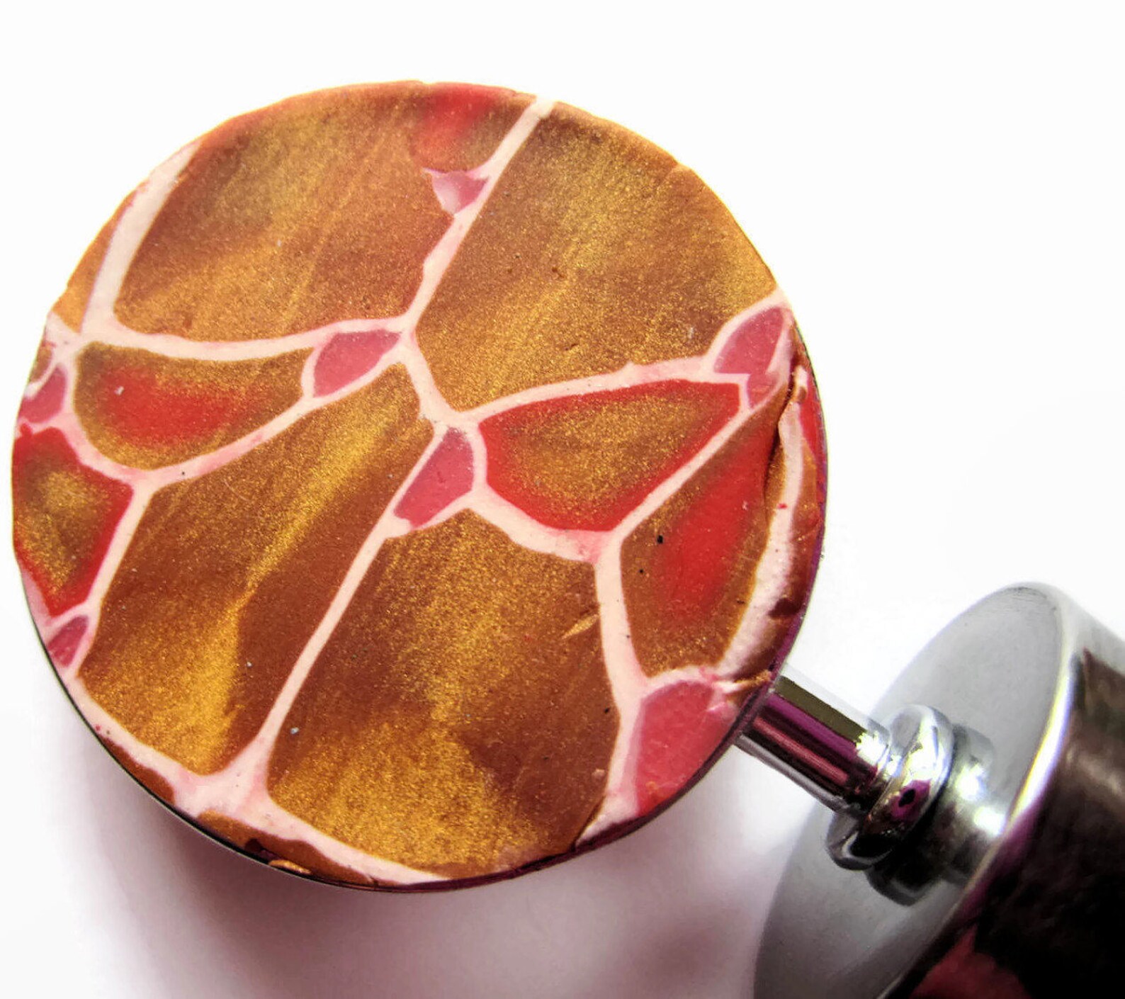 Wine Stopper or Olive Oil Stopper Gold and Red With Cream Etsy