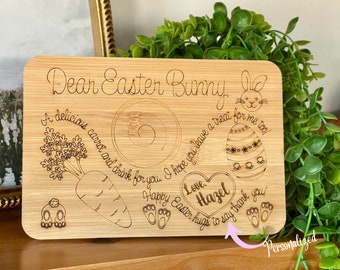 Personalized Bamboo tray. Leave treats for the Easter Bunny.