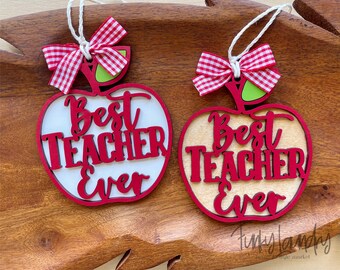 Best teacher, Teacher appreciation gift, Car charm, Teacher Appreciation week, Gift tag, Bag tag, teacher gift from class, appreciation week