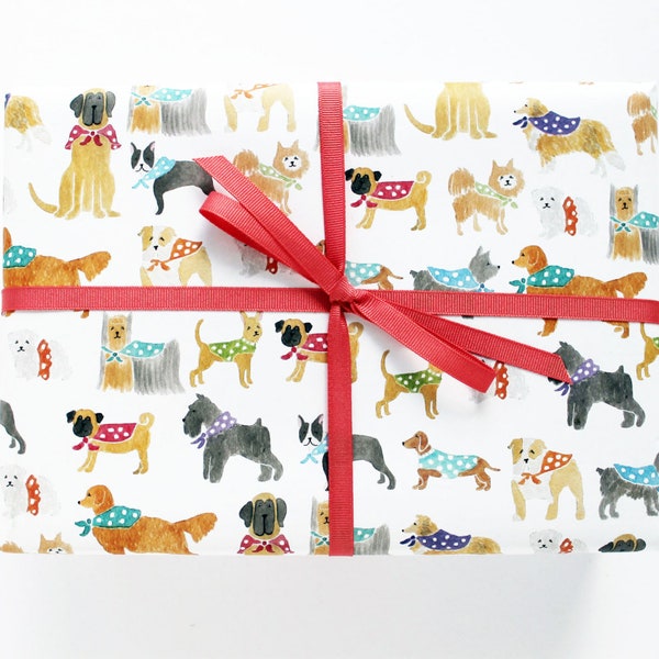 Gift Wrap - Polka-dot Dogs Wrapping Sheets