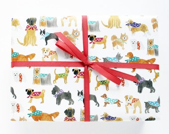 Gift Wrap - Polka-dot Dogs Wrapping Sheets