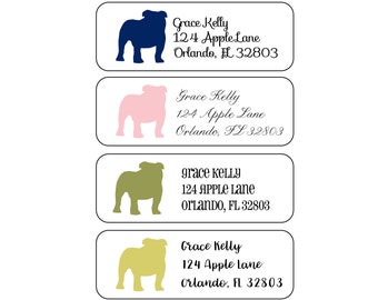 English Bulldog Return Address Labels