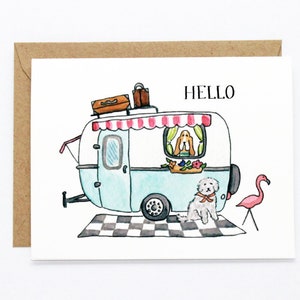 Tarjeta para cualquier ocasión: Camper Hello Dogs