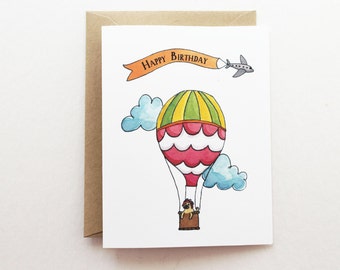 Scallop Hot Air Balloon Thank You Card