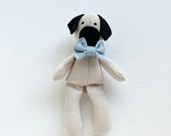 Handmade Plush Toy / Mini Pug with bow tie