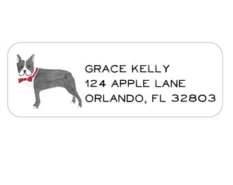 Boston Terrier Return Address Labels