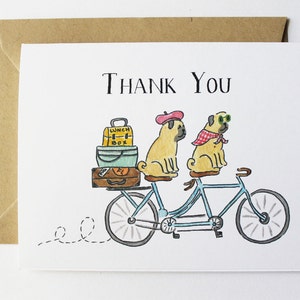 Biglietto di ringraziamento - Tandem Bicycle Pugs