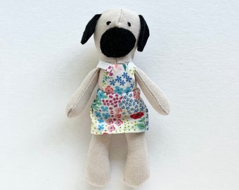 Handmade Plush Toy / Mini Pug with dress