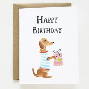 Tarjeta de cumpleaños - Tarjeta de cumpleaños de Dachshund