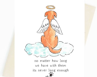 Loss of a Dog Card - Golden Retriever Angel