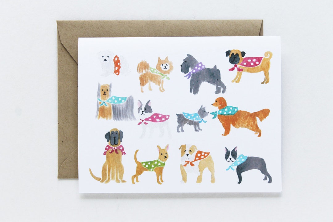 Any Occasion Card Polka-dot Dog - Etsy