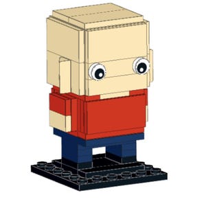 Instructions for building The Retired Cop out of lego or equivalent building blocks