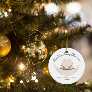 Custom Our First Cowboy Christmas Ornament, Christmas Ornaments, Cowboy Christmas Gift, gift idea, Xmas ornament, Xmas present, Personalized