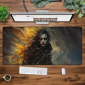 Dark Fantasy XXL Gaming Mousepad - Large Extended Desk Mat - Gothic Art Desk Decor - Non-Slip Rubber Base - Smooth Surface
