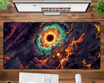 Cosmic Black Hole XXL Mouse Pad - Space Sci-Fi Gaming Desk Mat, Nebula Starship Art, Large Extended Mousepad for Office & PC Setup