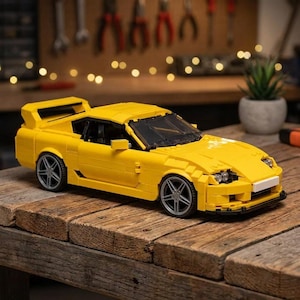 Classic Supra MK4 jdm 2jz Car Building Blocks Set MOC Technic Model Kit DIY Brick Display 42172 42056 42122 42177 42083 Gift for Car Lovers
