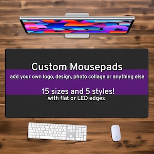 Custom Desk Mat Gaming Mousepad, Personalized photo print, xxl xl large LED RGB customizable deskmat, extra large mouse pad gift for gamers