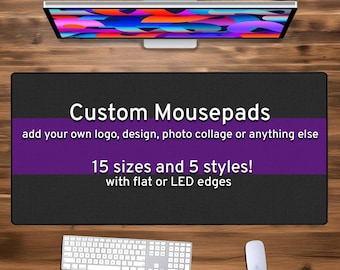 Custom Desk Mat Gaming Mousepad, Personalized photo print, xxl xl large LED RGB customizable deskmat, extra large mouse pad gift for gamers