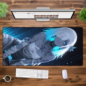 Cyber Mummy Waifu XXL Gaming Mouse Pad – Dark Aesthetic Sci-Fi Fantasy Desk Mat for PC, Office & Gamers | Large Extended Anime Mat