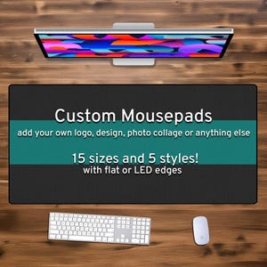 Custom Desk Mat Gaming Mousepad, Personalized photo print, xxl xl large LED RGB customizable deskmat, extra large mouse pad gift for gamers