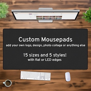Custom Desk Mat Gaming Mousepad, Personalized photo print, xxl xl large LED RGB customizable deskmat, extra large mouse pad gift for gamers