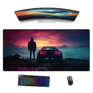 Custom Desk Mat, Custom Mouse Pad, Personalized Mouse Pad, Custom Gamer Desk Pad, Minimalist Handmade Sci-Fi Car Aesthetic Anime Desk Mat