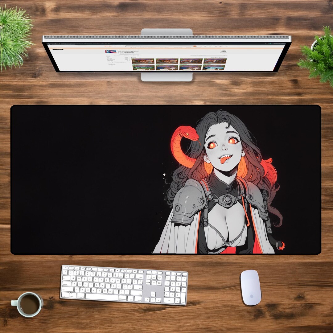 Dark Vampire Girl XXL Mousepad – Gothic Demon Desk Mat | Large Extended ...