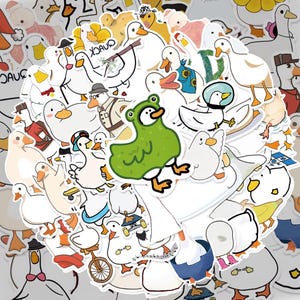 Sticker Bomb Pack - Cartoon Duck 50 Unique Vinyl Stickers for Laptops, Water Bottles, Skateboards, and More - Waterproof & Durable Designs