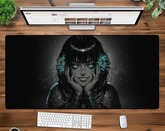 Cyberpunk Anime XXL Gaming Mousepad - Large Extended Desk Mat for Gamers & Streamers - Futuristic Aesthetic, Non-Slip Rubber Base