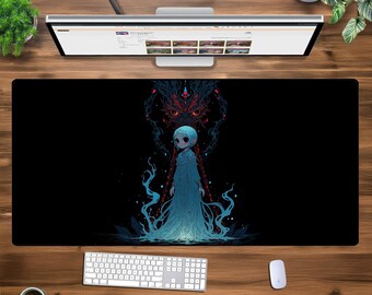 Dark Fantasy XXL Mouse Pad, Gothic Anime Desk Mat, Gaming Mousepad, Cute Elf Goddess Setup Decor Gift