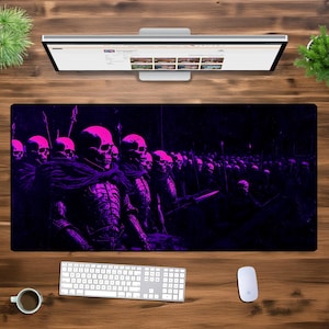 XXL Skeleton Army Mouse Pad - Large Gaming Desk Mat, Dark Fantasy Mousepad, Extended Keyboard Mat, Gothic Horror Desk Pad, Office PC Decor