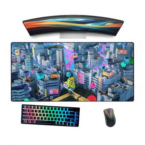 Custom Desk Mat, Custom Mouse Pad, Personalized Mouse Pad, Custom Gamer Desk Pad, Minimalist Handmade Sci-Fi Funky Aesthetic Anime Desk Mat