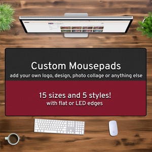 Custom Desk Mat Gaming Mousepad, Personalized photo print, xxl xl large LED RGB customizable deskmat, extra large mouse pad gift for gamers