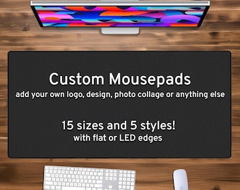 Custom Desk Mat Gaming Mousepad, Personalized photo print, xxl xl large LED RGB customizable deskmat, extra large mouse pad gift for gamers