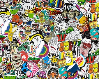 Ultiem stickerbompakket – gedurfde en kleurrijke graffiti-mixversie
