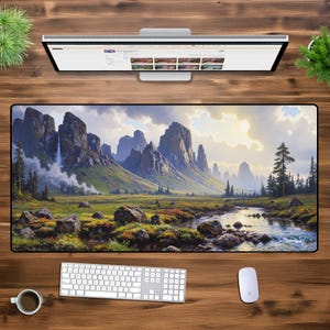 Majestic Mountain XXL Gaming Mouse Pad - Scenic Nature Desk Mat - Large Extended Mousepad for PC & Office - Serene Landscape Decor